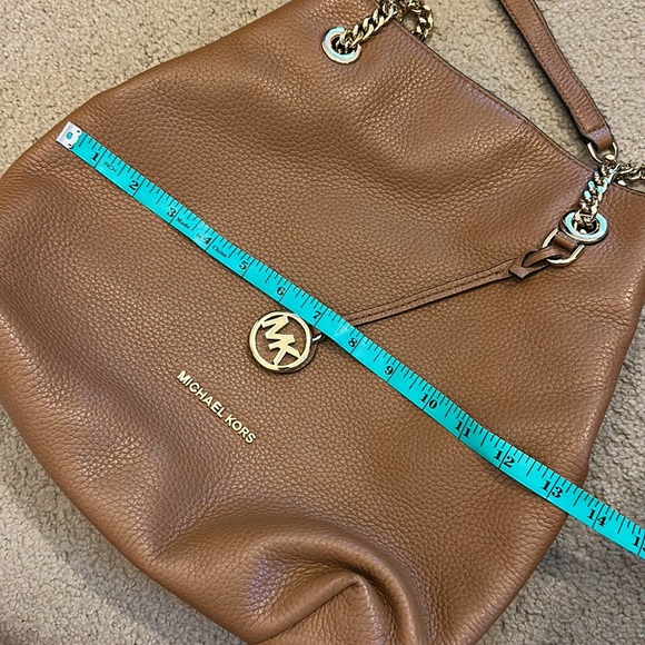 Michaels Kors Brown Pebbled Leather Soft supple cognac shoulder bag purse - Picture 13 of 14